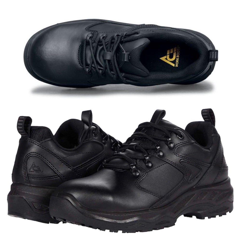 NWB ACE Work Boots Imperial Aluminum Toe Black Low Cut - Size: 10.5